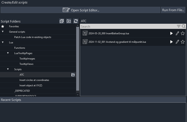 Picture of script menu
